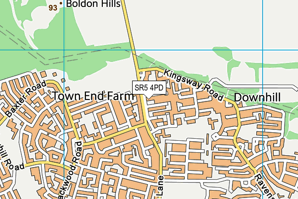 SR5 4PD map - OS VectorMap District (Ordnance Survey)