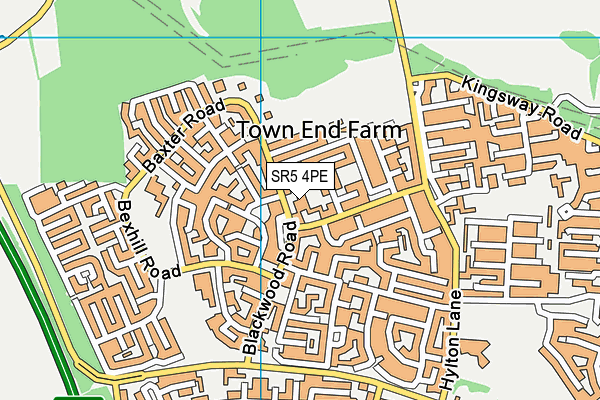 SR5 4PE map - OS VectorMap District (Ordnance Survey)