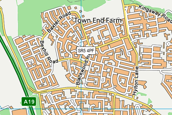 SR5 4PF map - OS VectorMap District (Ordnance Survey)