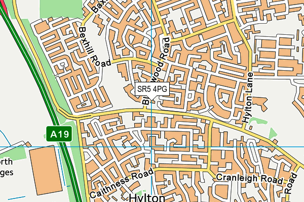 SR5 4PG map - OS VectorMap District (Ordnance Survey)
