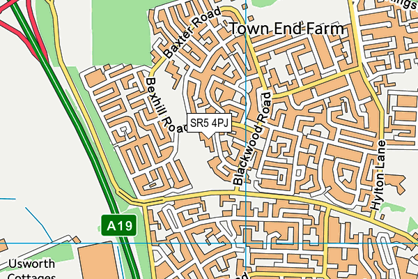 SR5 4PJ map - OS VectorMap District (Ordnance Survey)