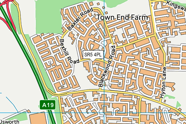 SR5 4PL map - OS VectorMap District (Ordnance Survey)