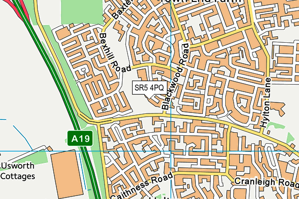 SR5 4PQ map - OS VectorMap District (Ordnance Survey)