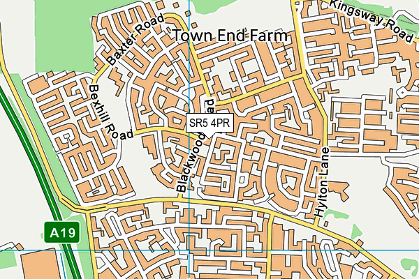 SR5 4PR map - OS VectorMap District (Ordnance Survey)