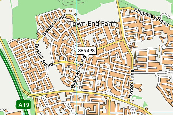 SR5 4PS map - OS VectorMap District (Ordnance Survey)