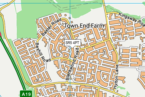 SR5 4PT map - OS VectorMap District (Ordnance Survey)