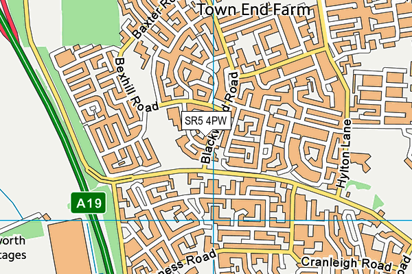 SR5 4PW map - OS VectorMap District (Ordnance Survey)