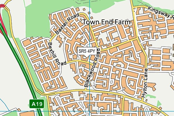 SR5 4PY map - OS VectorMap District (Ordnance Survey)
