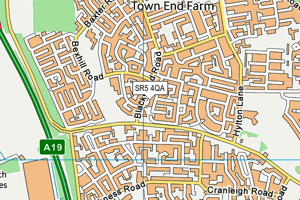 SR5 4QA map - OS VectorMap District (Ordnance Survey)