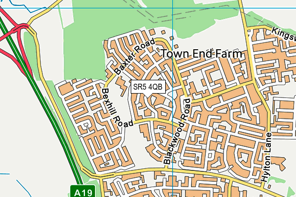 SR5 4QB map - OS VectorMap District (Ordnance Survey)