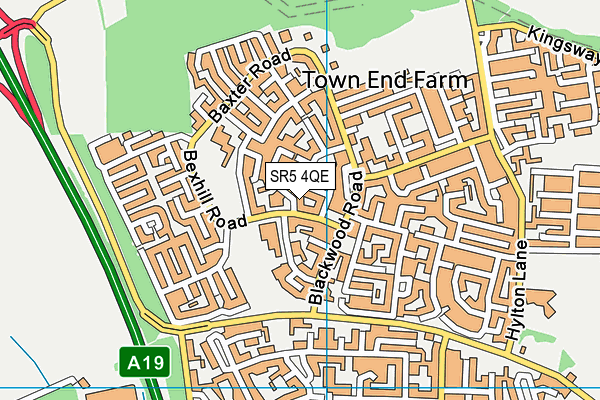 SR5 4QE map - OS VectorMap District (Ordnance Survey)