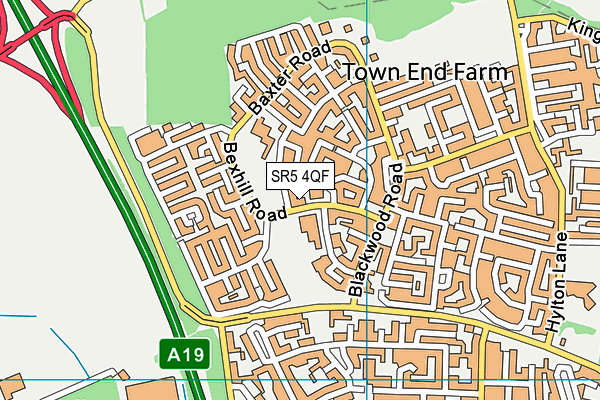 SR5 4QF map - OS VectorMap District (Ordnance Survey)