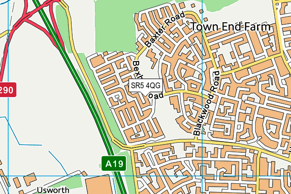 SR5 4QG map - OS VectorMap District (Ordnance Survey)