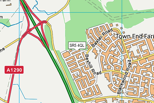 SR5 4QL map - OS VectorMap District (Ordnance Survey)