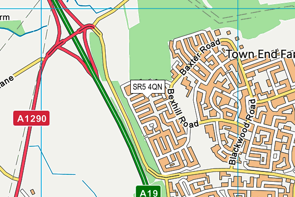 SR5 4QN map - OS VectorMap District (Ordnance Survey)