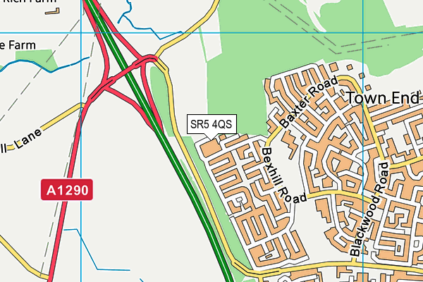 SR5 4QS map - OS VectorMap District (Ordnance Survey)