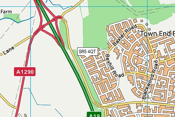 SR5 4QT map - OS VectorMap District (Ordnance Survey)