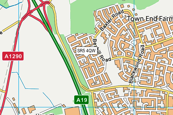 SR5 4QW map - OS VectorMap District (Ordnance Survey)