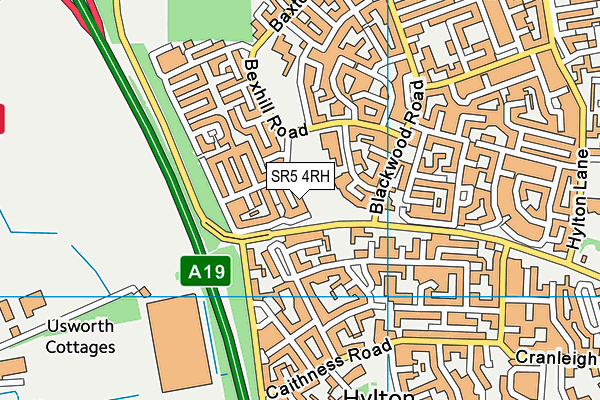 SR5 4RH map - OS VectorMap District (Ordnance Survey)
