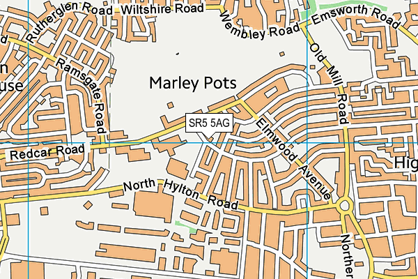 SR5 5AG map - OS VectorMap District (Ordnance Survey)