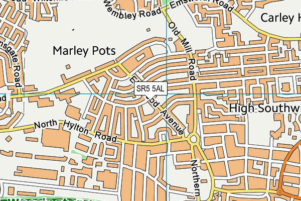 SR5 5AL map - OS VectorMap District (Ordnance Survey)