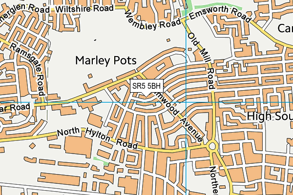 SR5 5BH map - OS VectorMap District (Ordnance Survey)