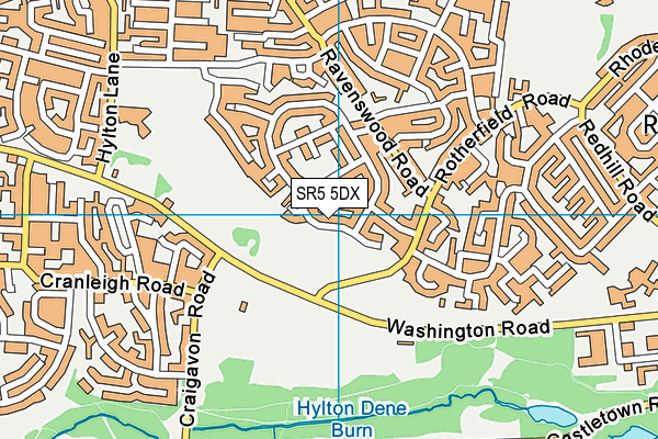 SR5 5DX map - OS VectorMap District (Ordnance Survey)