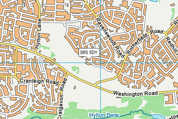 SR5 5DY map - OS VectorMap District (Ordnance Survey)