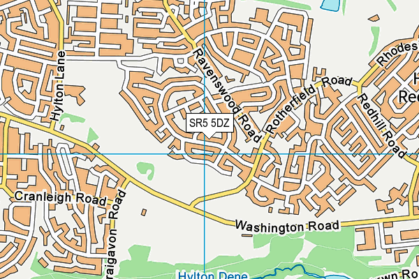 SR5 5DZ map - OS VectorMap District (Ordnance Survey)
