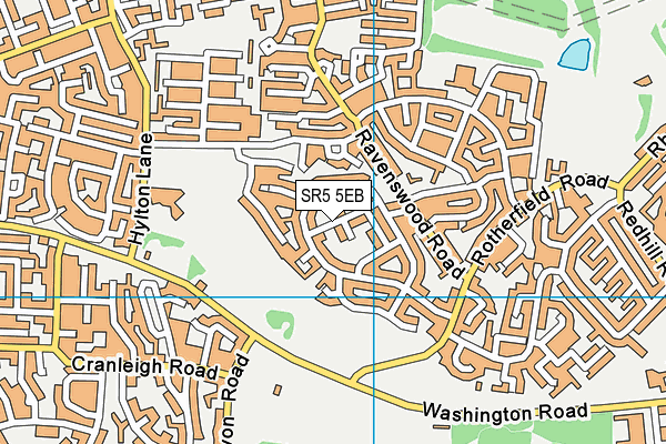 SR5 5EB map - OS VectorMap District (Ordnance Survey)