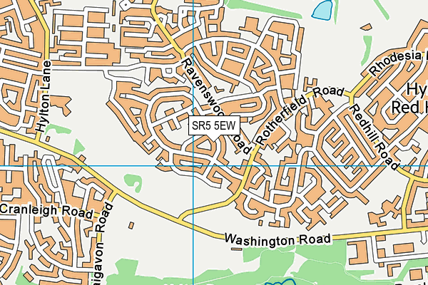 SR5 5EW map - OS VectorMap District (Ordnance Survey)