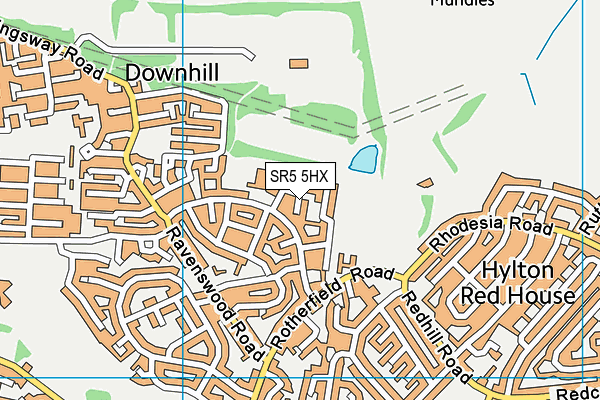 SR5 5HX map - OS VectorMap District (Ordnance Survey)