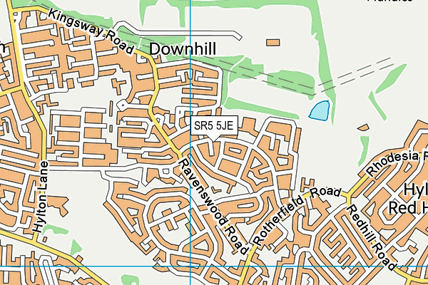 SR5 5JE map - OS VectorMap District (Ordnance Survey)