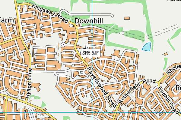 SR5 5JF map - OS VectorMap District (Ordnance Survey)