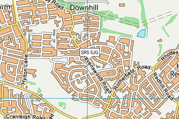 SR5 5JG map - OS VectorMap District (Ordnance Survey)