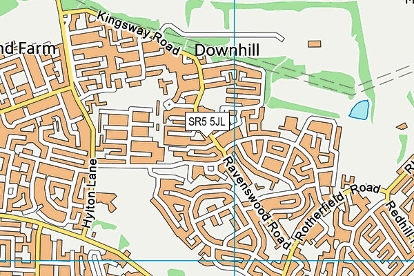 SR5 5JL map - OS VectorMap District (Ordnance Survey)