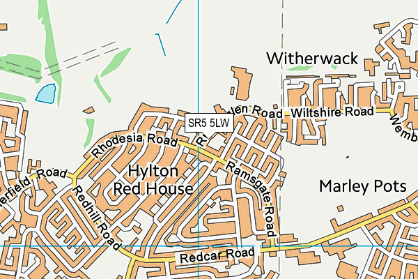 SR5 5LW map - OS VectorMap District (Ordnance Survey)
