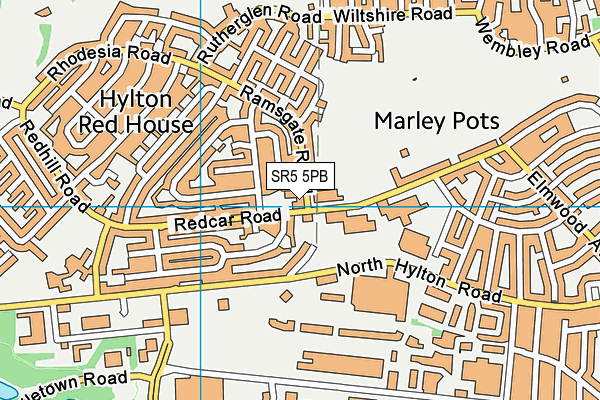 SR5 5PB map - OS VectorMap District (Ordnance Survey)