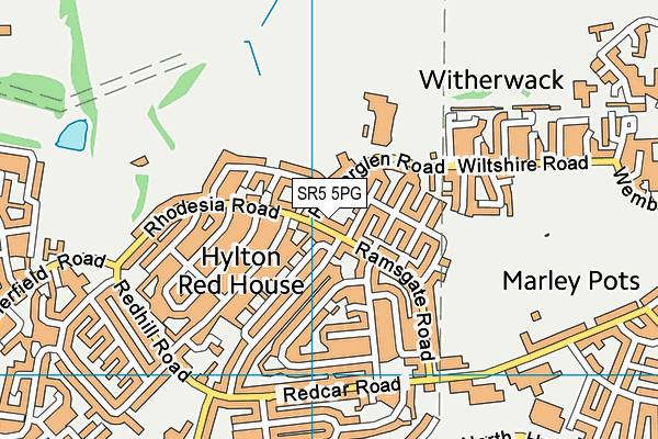 SR5 5PG map - OS VectorMap District (Ordnance Survey)