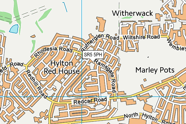 SR5 5PH map - OS VectorMap District (Ordnance Survey)