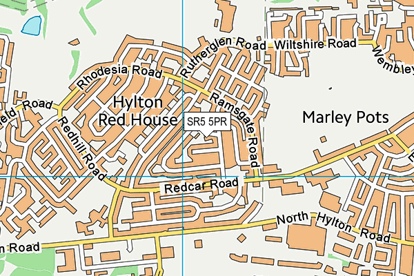 SR5 5PR map - OS VectorMap District (Ordnance Survey)