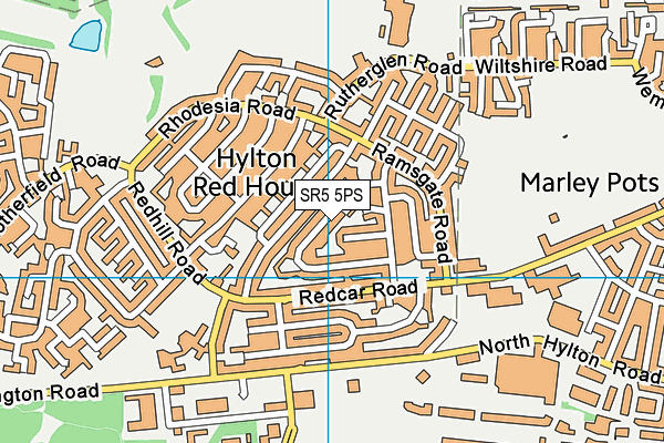 SR5 5PS map - OS VectorMap District (Ordnance Survey)