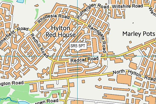 SR5 5PT map - OS VectorMap District (Ordnance Survey)