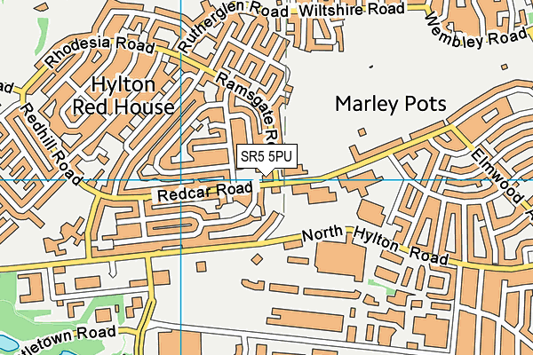 SR5 5PU map - OS VectorMap District (Ordnance Survey)