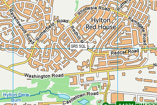 Hylton Red House Nursery School map (SR5 5QL) - OS VectorMap District (Ordnance Survey)