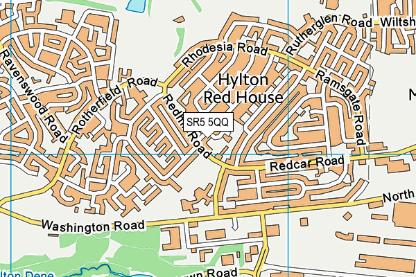 SR5 5QQ map - OS VectorMap District (Ordnance Survey)