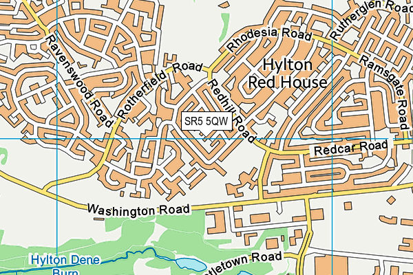 SR5 5QW map - OS VectorMap District (Ordnance Survey)