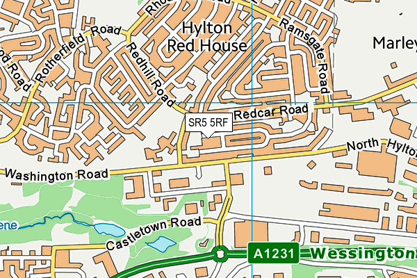 SR5 5RF map - OS VectorMap District (Ordnance Survey)