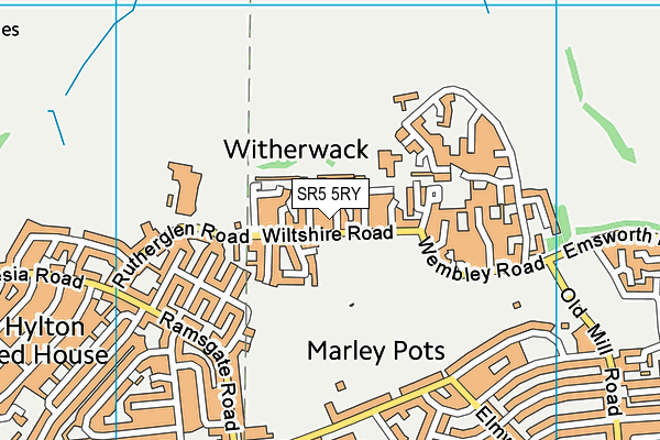 SR5 5RY map - OS VectorMap District (Ordnance Survey)