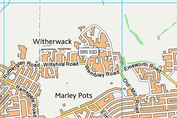 SR5 5SD map - OS VectorMap District (Ordnance Survey)